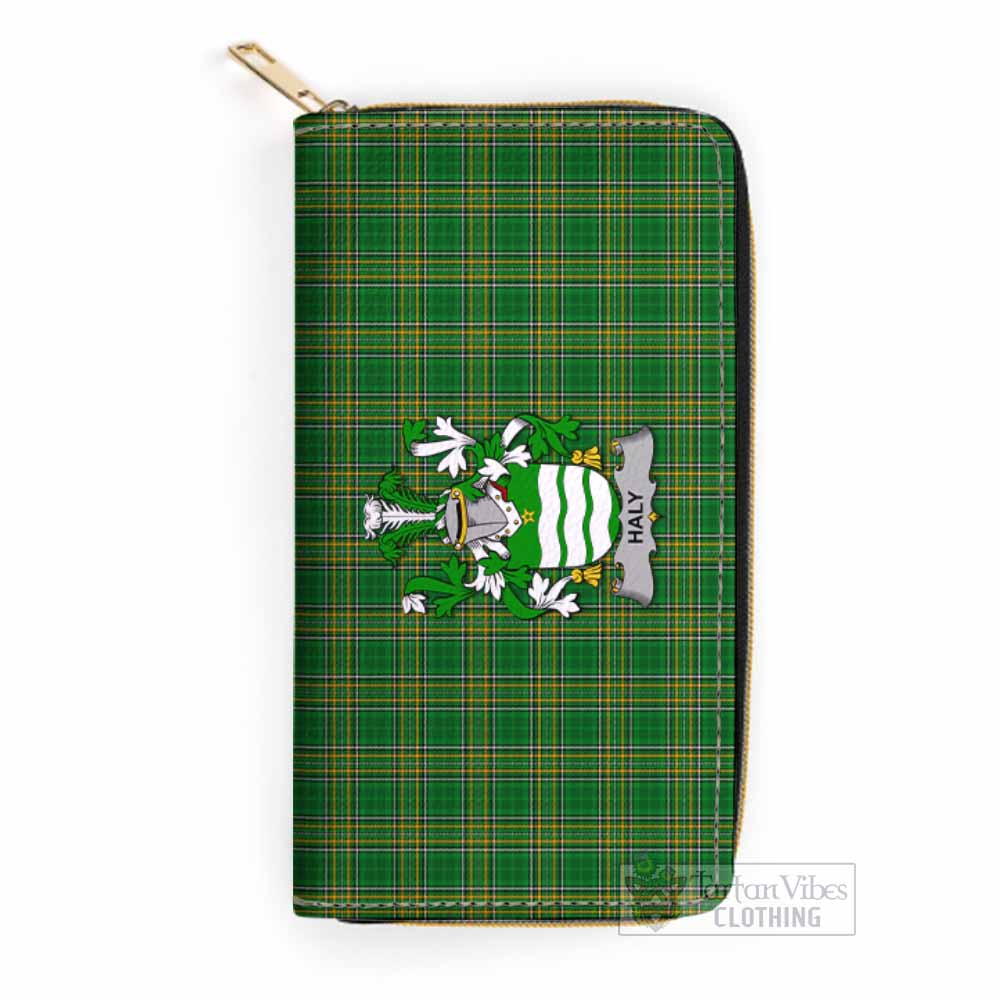 Haly Irish Clan Tartan Women's Leather Wallet with Coat of Arms One Size 19.7*10.5*3.5 cm - Tartan Vibes Clothing