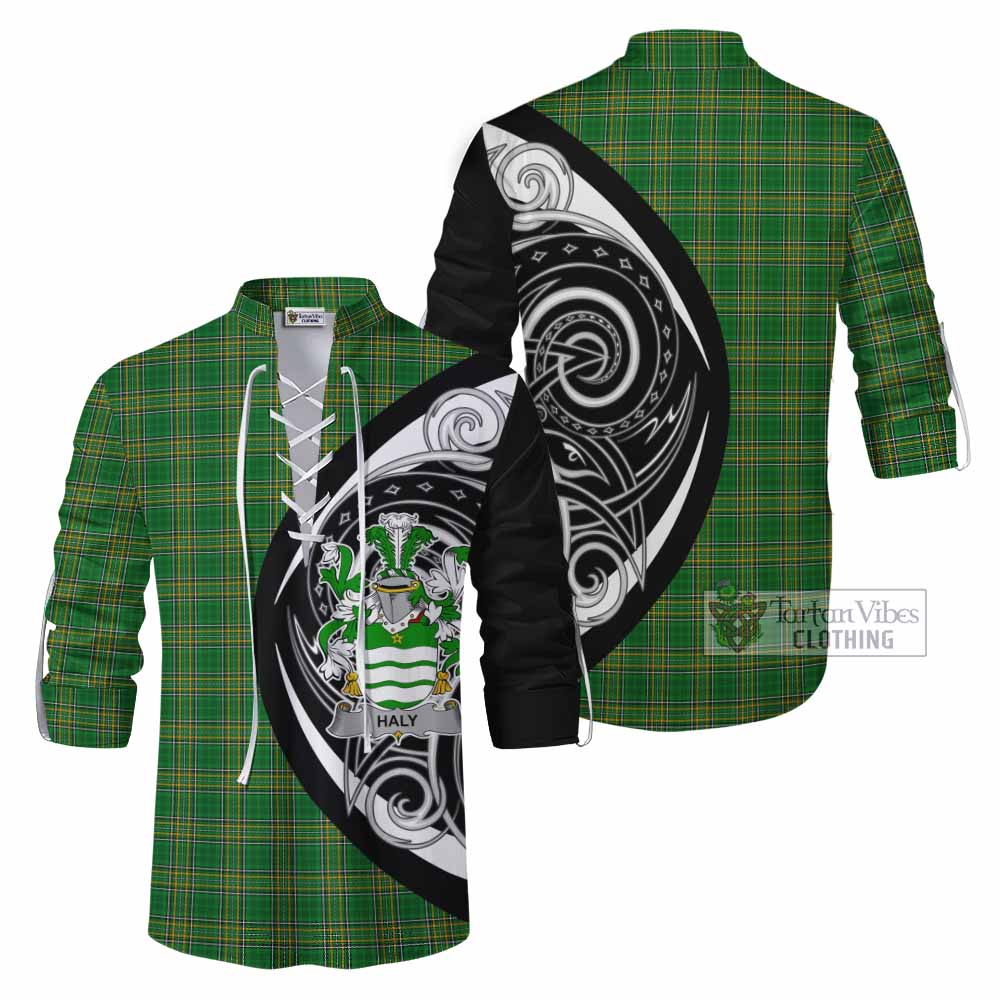 Haly Irish Clan Ghillie Kilt Shirt Celtic Circle Style - Tartan Vibes Clothing