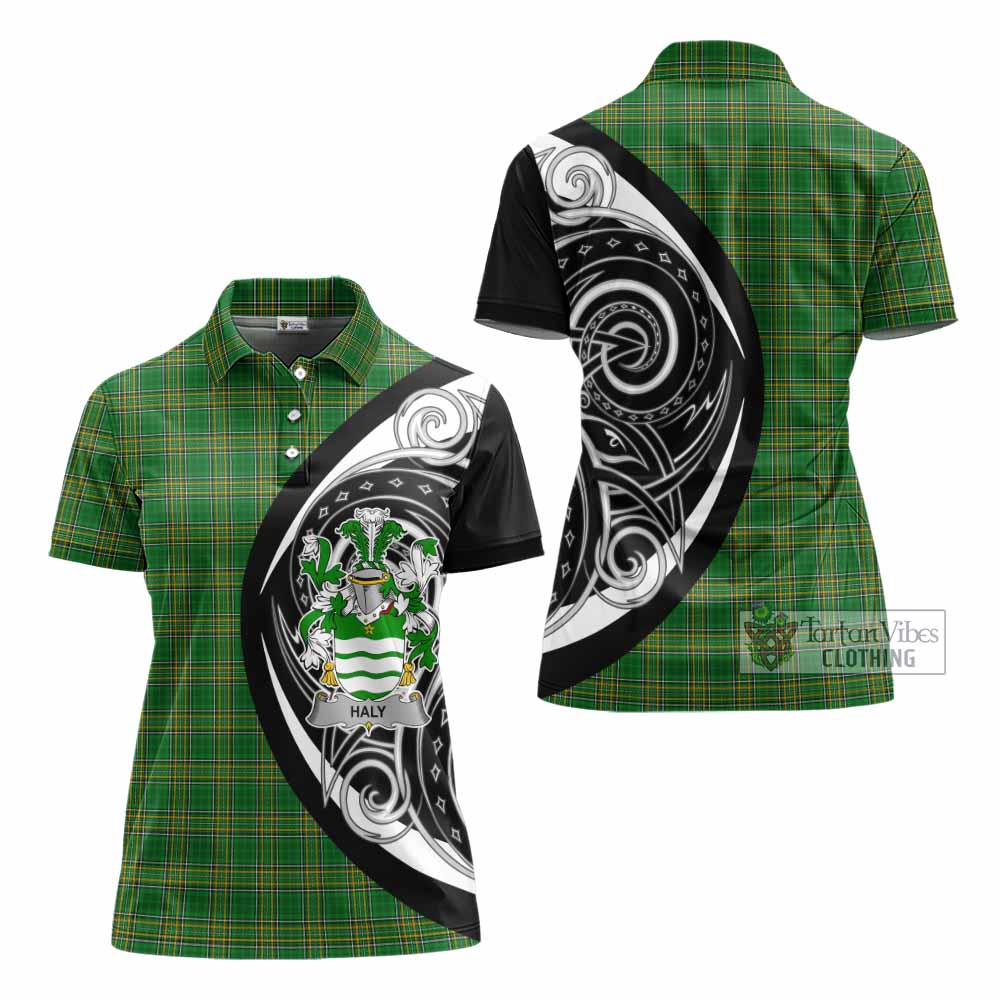 Haly Irish Clan Women's Polo Shirt Celtic Circle Style - Tartan Vibes Clothing