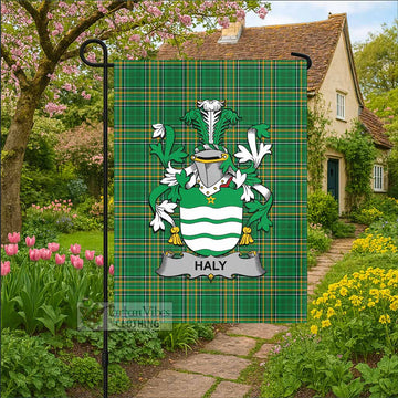Haly Irish Clan Tartan Flag with Coat of Arms