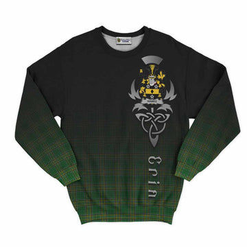 Tartan Vibes Clothing Hames Irish Clan Sweatshirt with Coat of Arms Erin Go Bragh Celtic Inspired