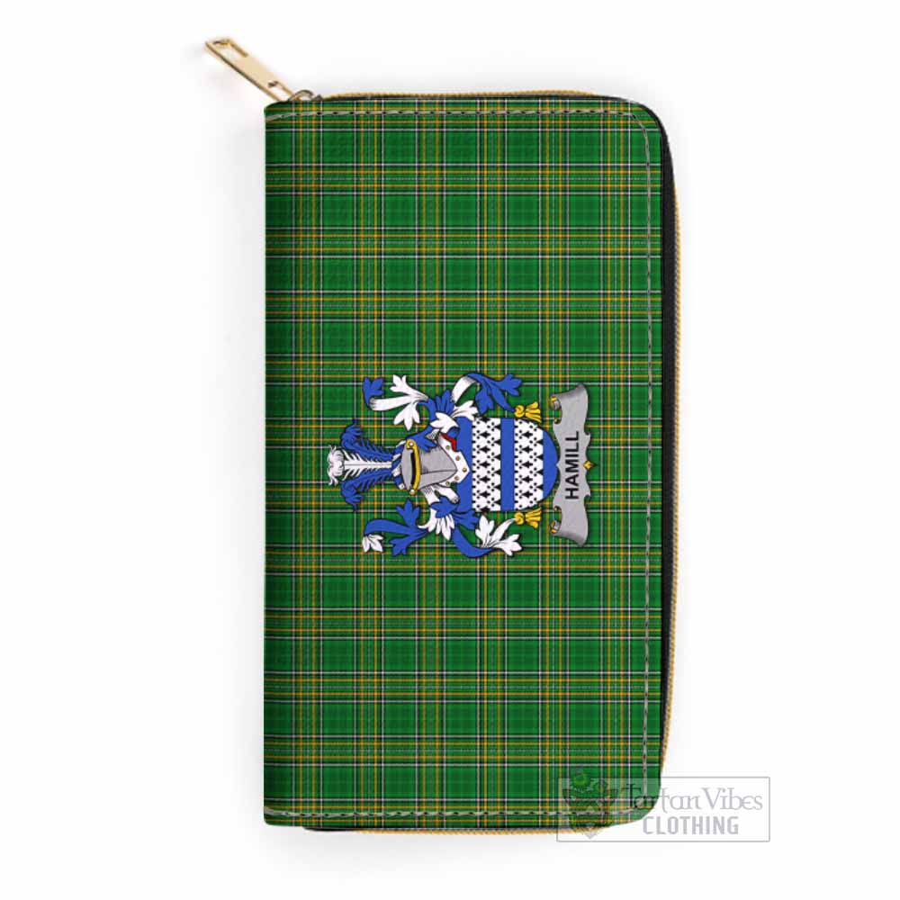 Hamill Irish Clan Tartan Women's Leather Wallet with Coat of Arms One Size 19.7*10.5*3.5 cm - Tartan Vibes Clothing