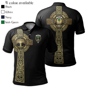 Hamilton Clan Polo Shirt with Golden Celtic Tree Of Life