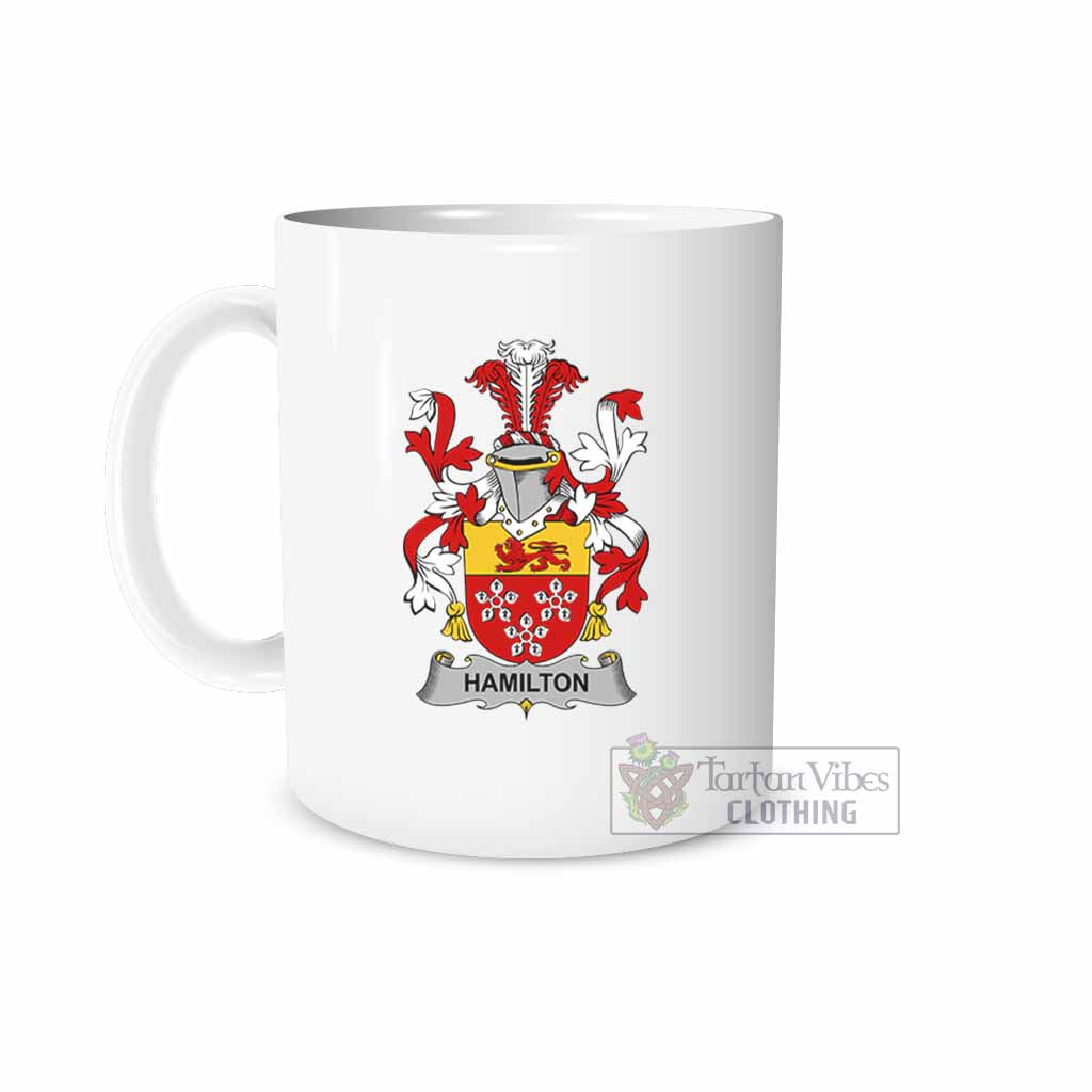 Hamilton Irish Clan Coat of Arms Ceramic Mug White - 2D-tartanvibesclothing