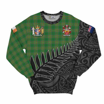 Hamilton Irish Clan Tartan Sweatshirt with Coat of Arms New Zealand Silver Fern Half Style