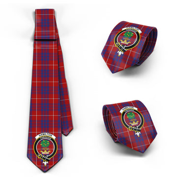 Hamilton Tartan Classic Necktie with Family Crest
