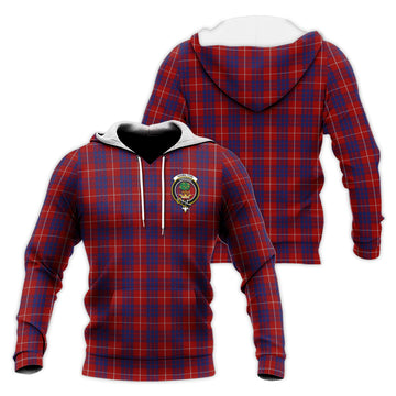 Hamilton Tartan Knitted Hoodie with Family Crest