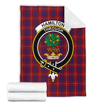Hamilton Tartan Blanket with Family Crest