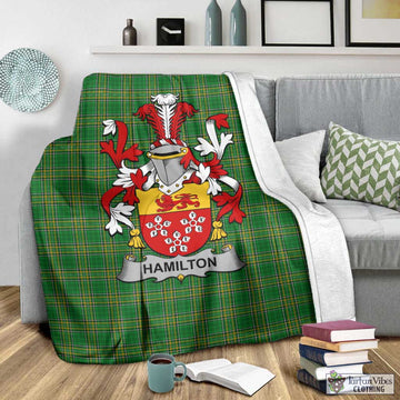 Hamilton Irish Clan Tartan Blanket with Coat of Arms