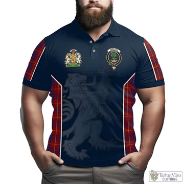 Hamilton Tartan Men's Polo Shirt with Family Crest and Lion Rampant Vibes Sport Style