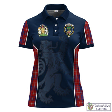 Hamilton Tartan Women's Polo Shirt with Family Crest and Lion Rampant Vibes Sport Style