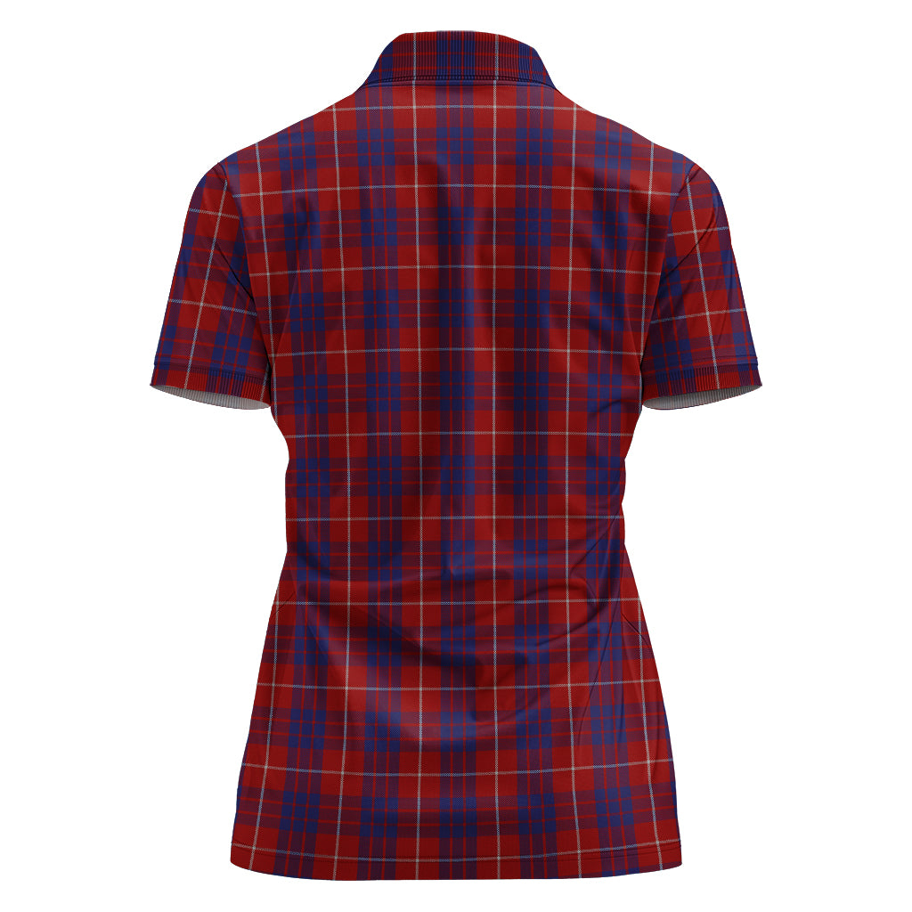 hamilton-tartan-polo-shirt-with-family-crest-for-women