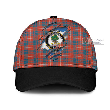 Hamilton Ancient Tartan Classic Cap with Family Crest In Me Style