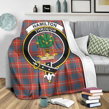 Hamilton Ancient Tartan Blanket with Family Crest