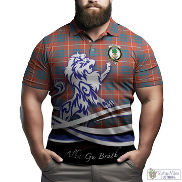 Hamilton Ancient Tartan Polo Shirt with Alba Gu Brath Regal Lion Emblem