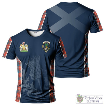Hamilton Ancient Tartan T-Shirt with Family Crest and Scottish Thistle Vibes Sport Style
