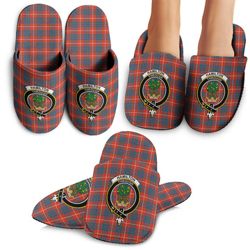 Hamilton Ancient Tartan Home Slippers with Family Crest