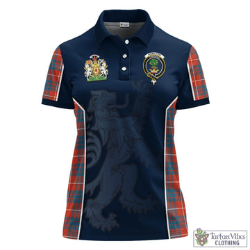 Hamilton Ancient Tartan Women's Polo Shirt with Family Crest and Lion Rampant Vibes Sport Style