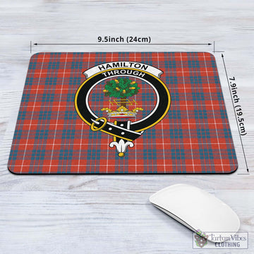 Hamilton Ancient Tartan Mouse Pad with Family Crest