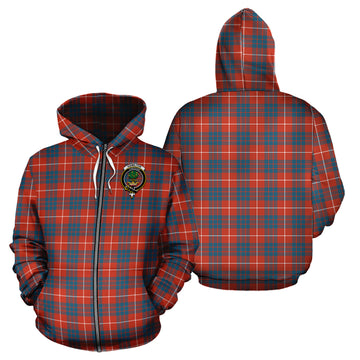Hamilton Ancient Tartan Hoodie with Family Crest