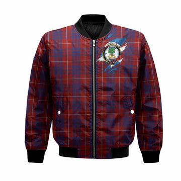 Hamilton Clan Crest In Me Tartan Bomber Jacket Scotland Flag Style
