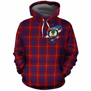 Hamilton Clan Crest In Me Tartan Cotton Hoodie Scotland Flag Style