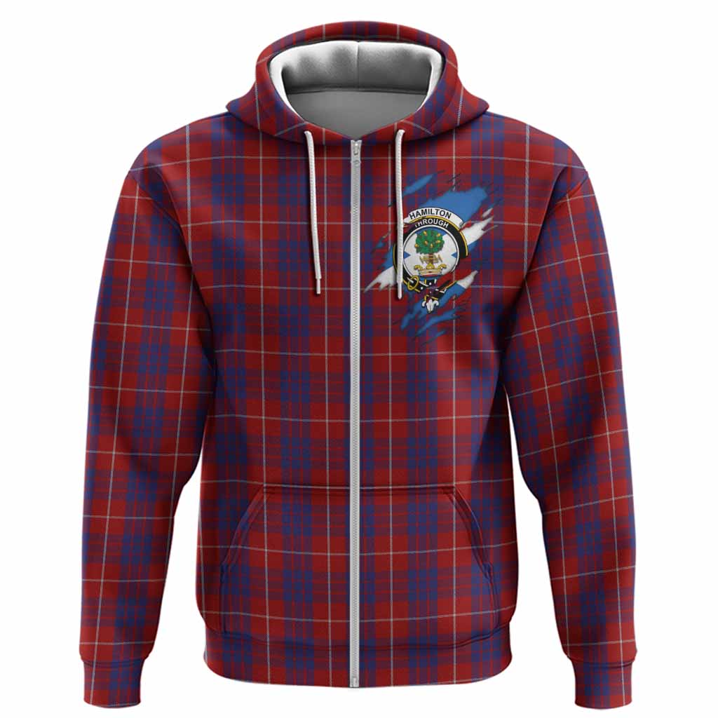 Hamilton Clan Crest In Me Tartan Hoodie Scotland Flag Style