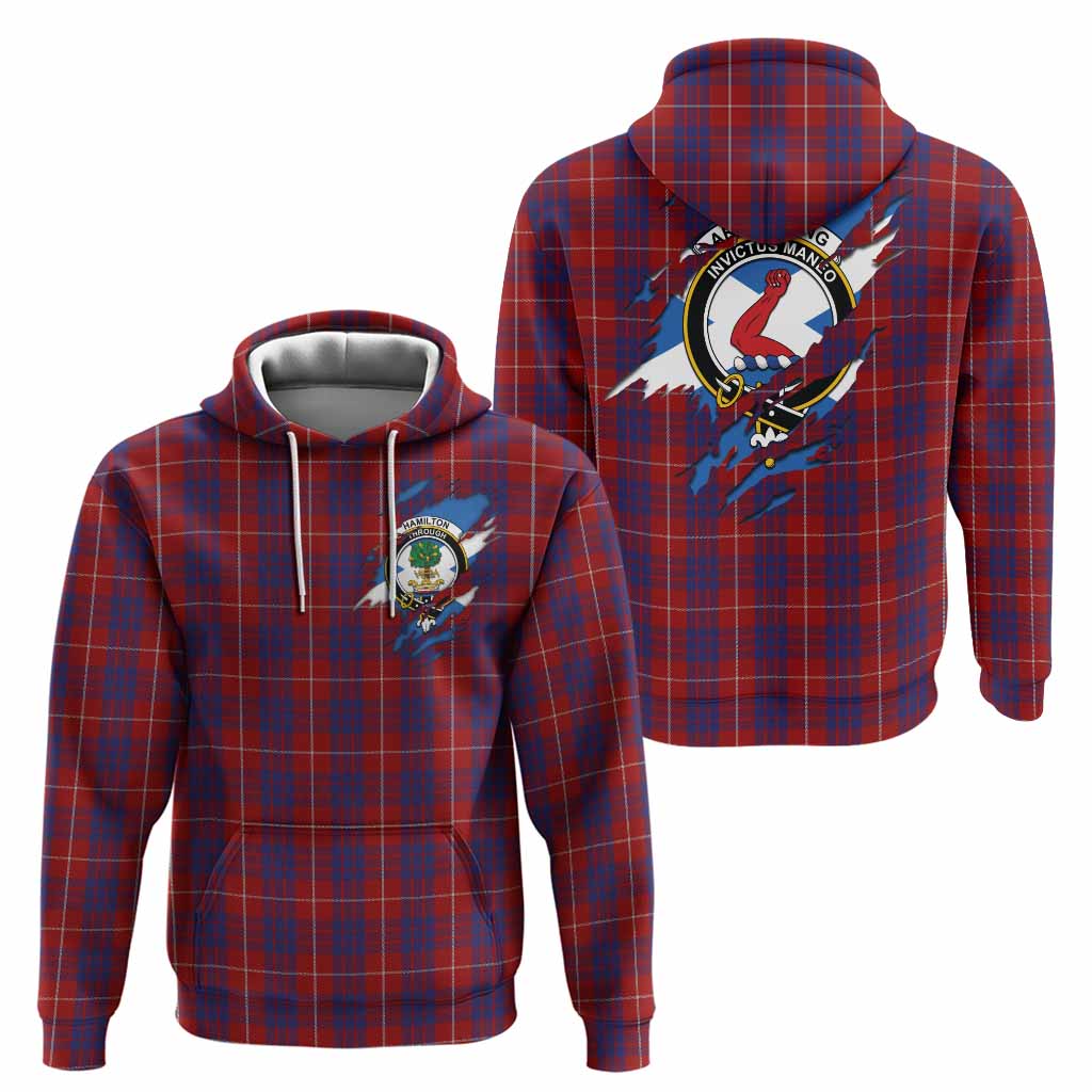 Hamilton Clan Crest In Me Tartan Hoodie Scotland Flag Style