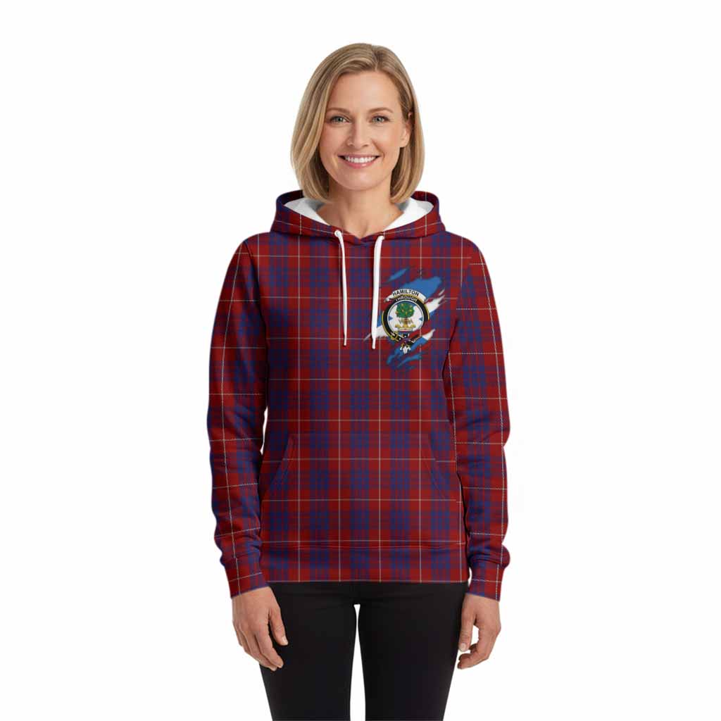 Hamilton Clan Crest In Me Tartan Hoodie Scotland Flag Style