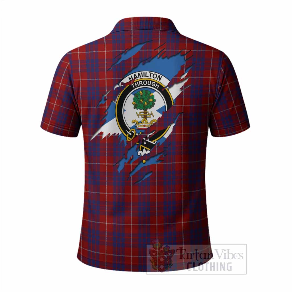Hamilton Clan Crest In Me Tartan Polo Shirt Scotland Flag Style