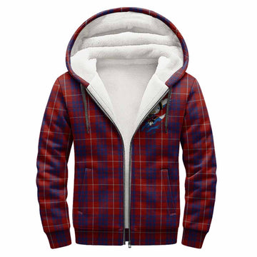 Hamilton Clan Crest In Me Tartan Sherpa Hoodie Scotland Flag Style