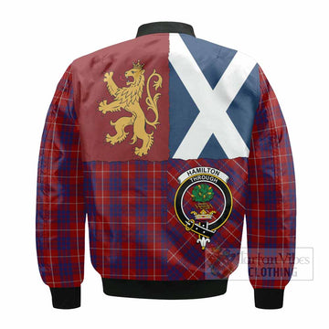Hamilton Crest Tartan Bomber Jacket with Lion Rampant Saltire Style