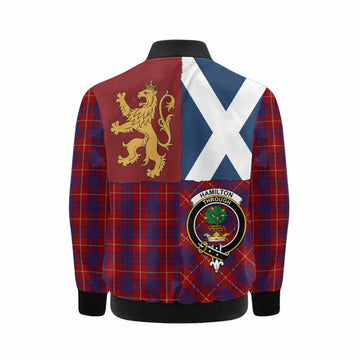 Hamilton Crest Tartan Kid Bomber Jacket with Lion Rampant Saltire Style