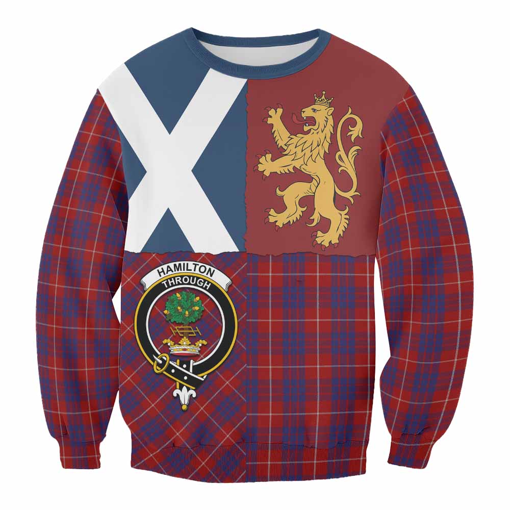 Hamilton Crest Tartan Sweatshirt with Lion Rampant Saltire Style
