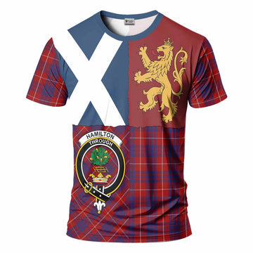 Hamilton Crest Tartan T-Shirt with Lion Rampant Saltire Style