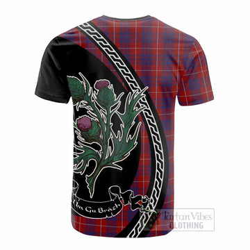Hamilton Family Crest Tartan Cotton T-shirt Alba Thistle Inspired