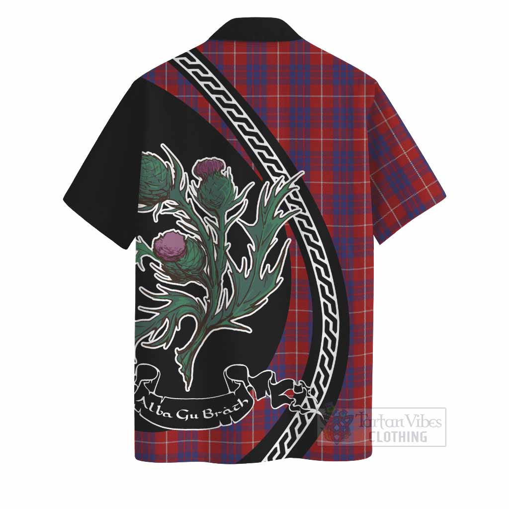 Hamilton Family Crest Tartan Hawaiian Shirt Alba Thistle Inspired - Tartan Vibes Clothing