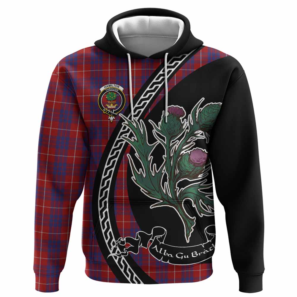 Hamilton Family Crest Tartan Hoodie Alba Thistle Inspired - Tartan Vibes Clothing