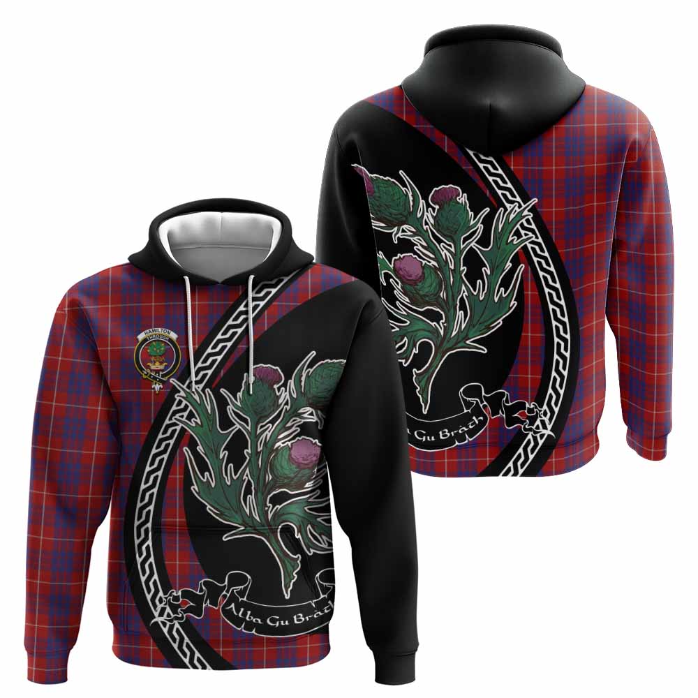 Hamilton Family Crest Tartan Hoodie Alba Thistle Inspired - Tartan Vibes Clothing