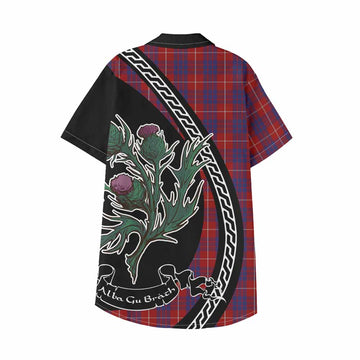 Hamilton Family Crest Tartan Kid Hawaiian Shirt Alba Thistle Inspired