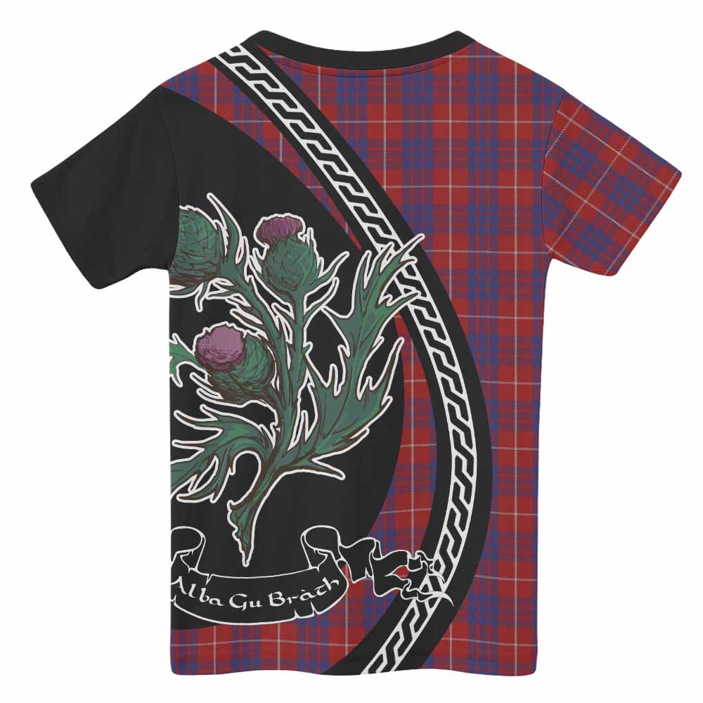 Hamilton Family Crest Tartan Kid T-shirt Alba Thistle Inspired - Tartan Vibes Clothing