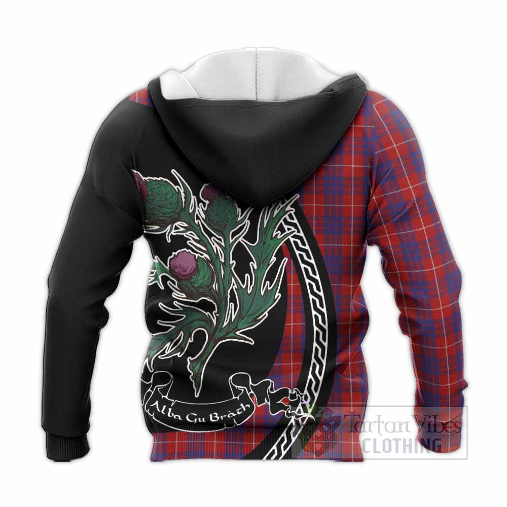 Hamilton Family Crest Tartan Knitted Hoodie Alba Thistle Inspired - Tartan Vibes Clothing