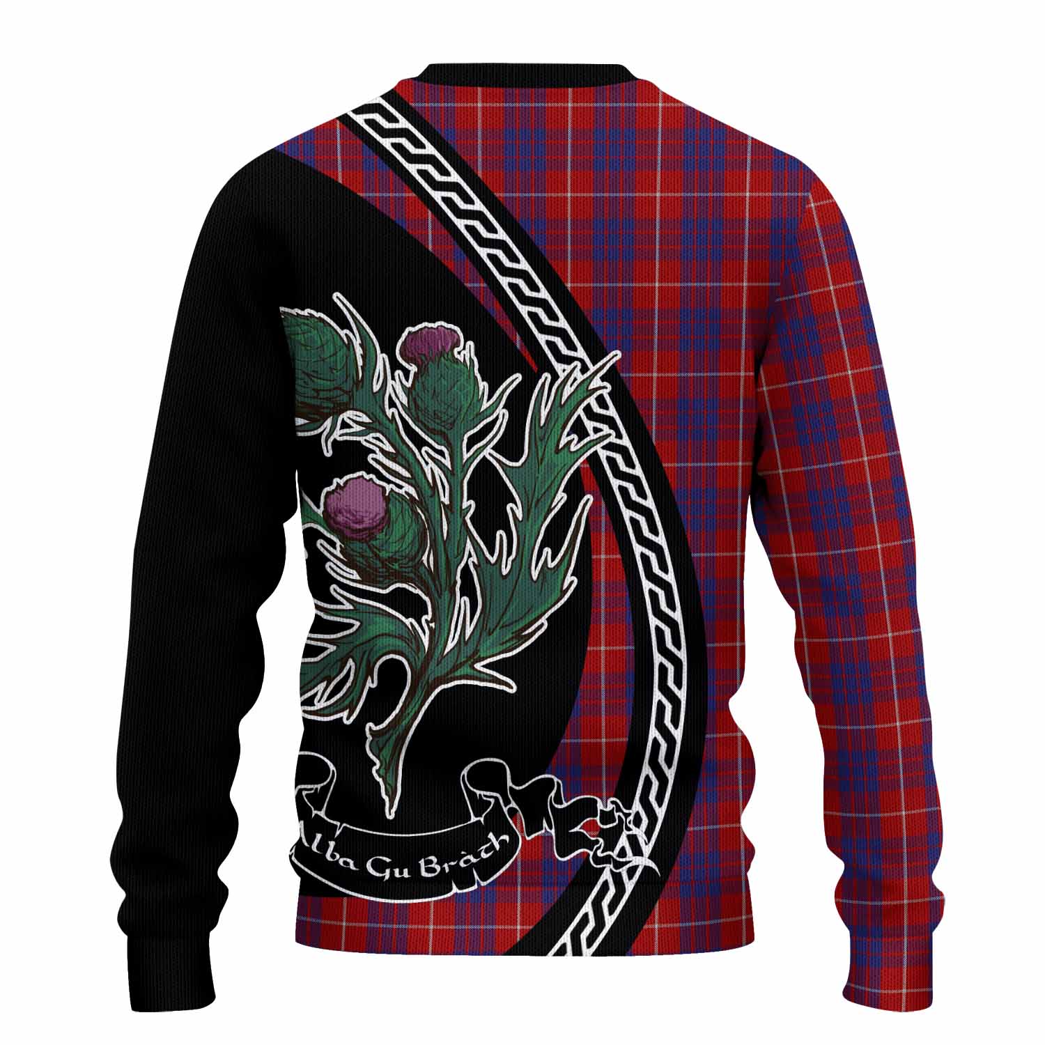 Hamilton Family Crest Tartan Knitted Sweater Alba Thistle Inspired - Tartan Vibes Clothing