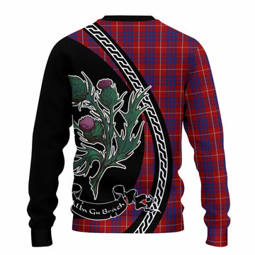Hamilton Family Crest Tartan Knitted Sweater Alba Thistle Inspired
