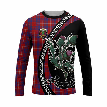 Hamilton Family Crest Tartan Long Sleeve T-Shirt Alba Thistle Inspired