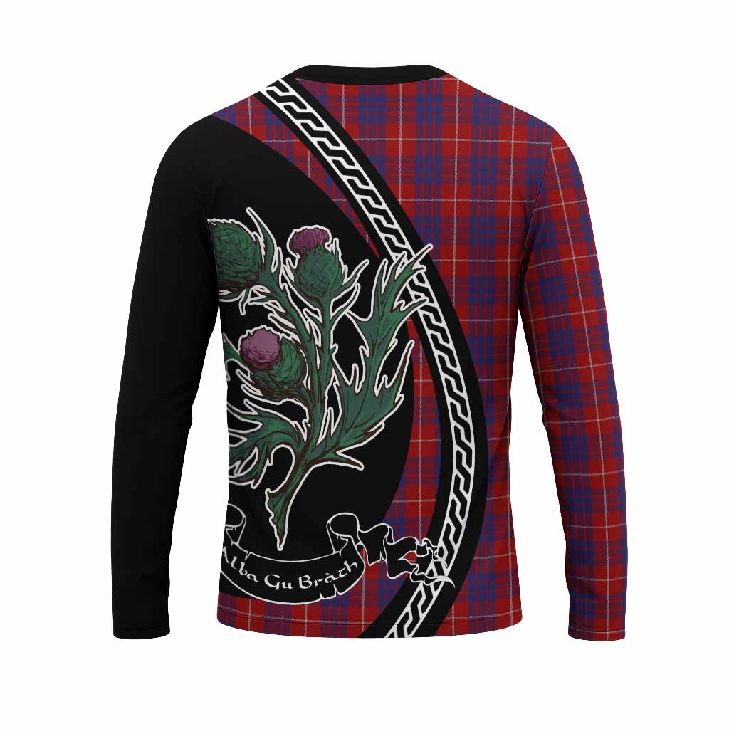 Hamilton Family Crest Tartan Long Sleeve T-Shirt Alba Thistle Inspired - Tartan Vibes Clothing