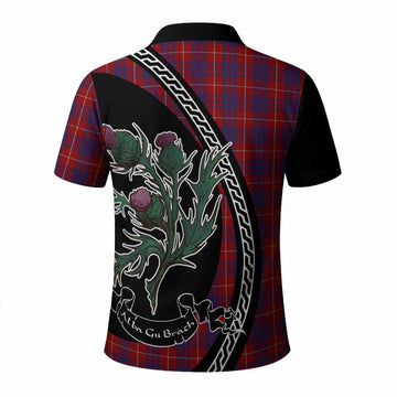 Hamilton Family Crest Tartan Polo Shirt Alba Thistle Inspired