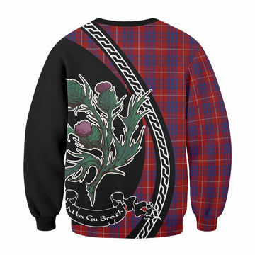 Hamilton Family Crest Tartan Sweatshirt Alba Thistle Inspired