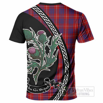 Hamilton Family Crest Tartan T-Shirt Alba Thistle Inspired