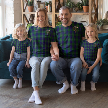 Hamilton Green Hunting Tartan T-Shirt with Family Crest